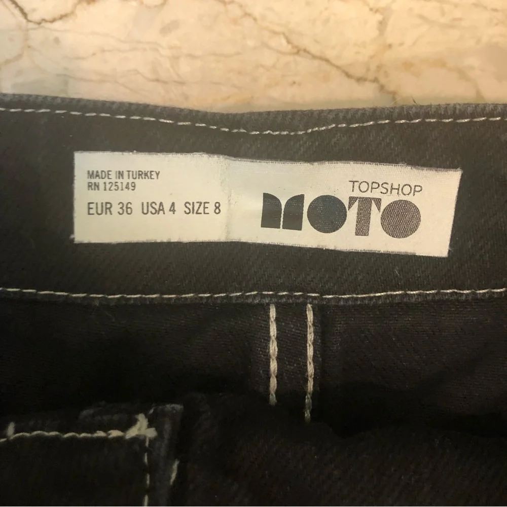 Mini skirt LOT of 2, dark denim zip and tie front and heavy thread stretch, Sz S - Picture 10 of 16